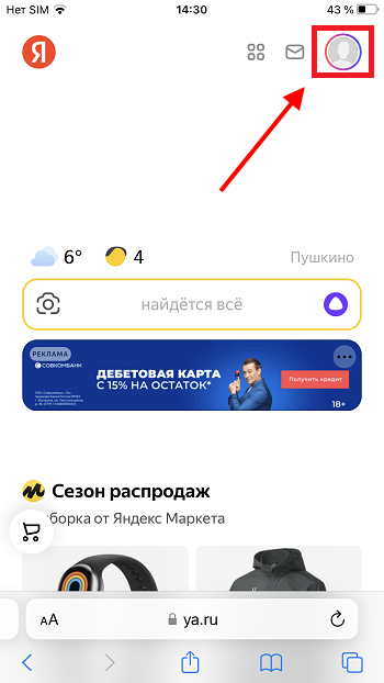 смотрим адрес электронной почты через браузер на айфоне